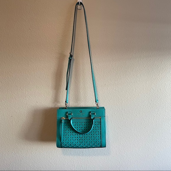 ❌SOLD❌ Kate Spade Perri Lane Satchel Turquoise - Picture 5 of 14